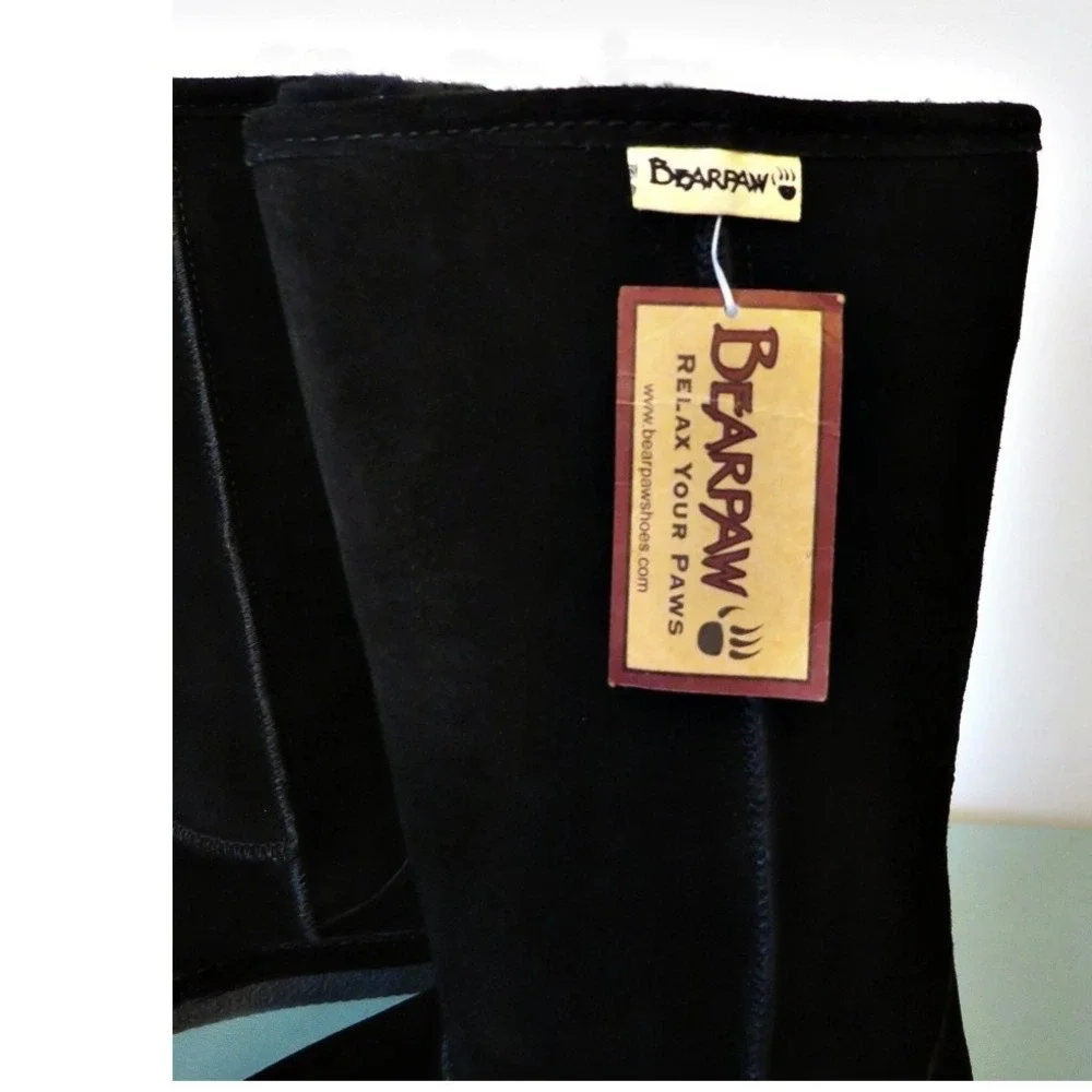NWT BearPaw Tall Emma Classic Winter‎ Slip-On Boots Black Suede Size 6